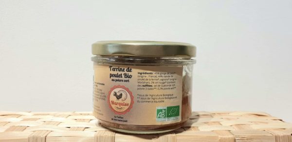 Terrine de poulet au poivre vert