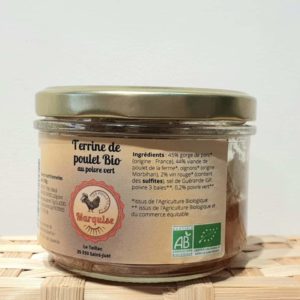 Terrine de poulet au poivre vert